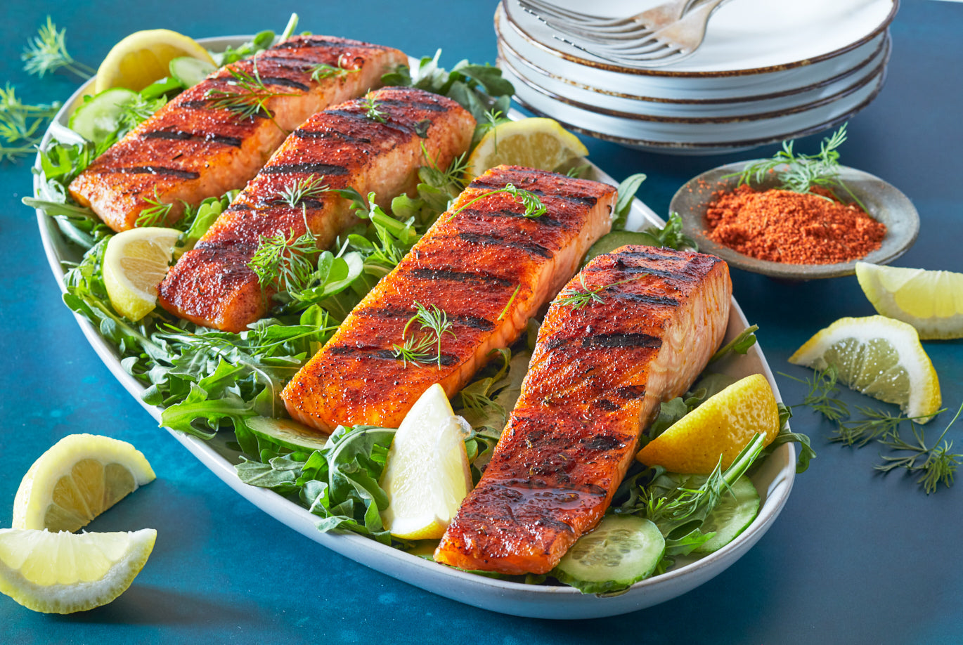 BBQ Cut Fresh Atlantic Salmon Fillets