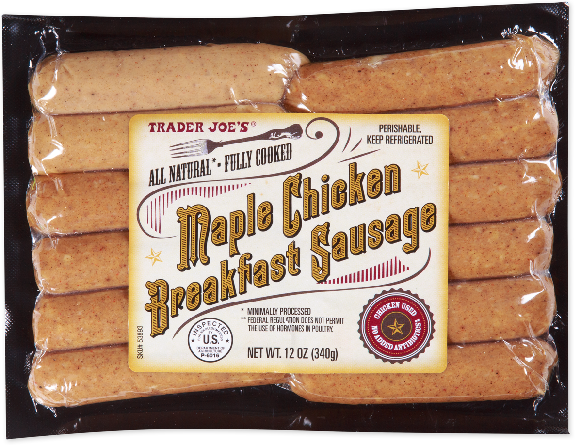 All Natural Fully Cooked Maple Chicken Breakfast Sausage