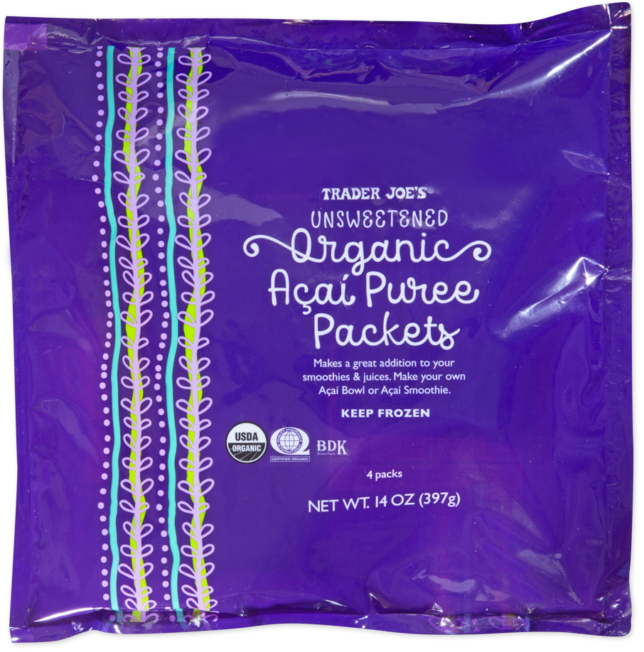 Unsweetened Organic Açaí  Puree Packets