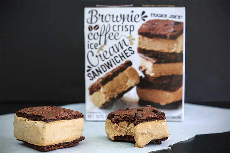 Brownie Crisp Coffee Ice Cream Sandwiches