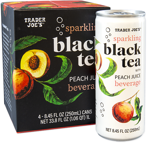 Sparkling Black Tea with Peach Juice Beverage