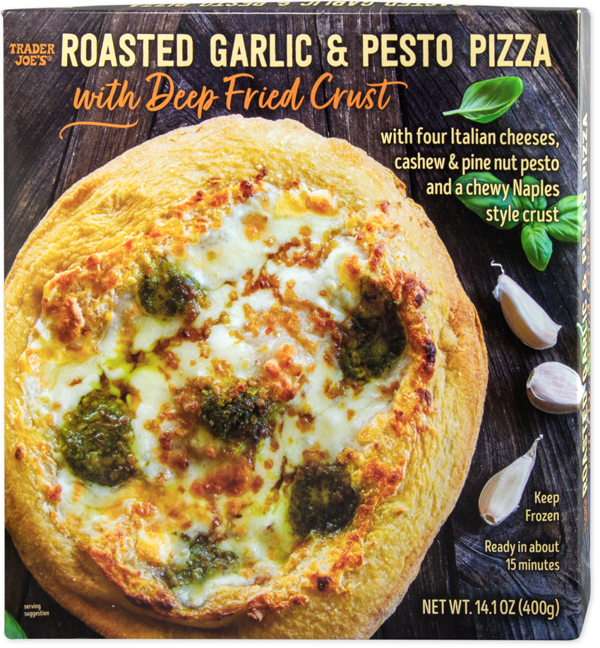 Roasted Garlic & Pesto Pizza with Deep Fried Crust