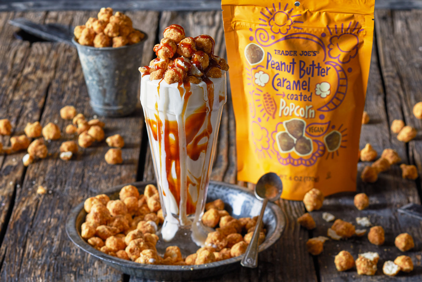 Peanut Butter Caramel Coated Popcorn