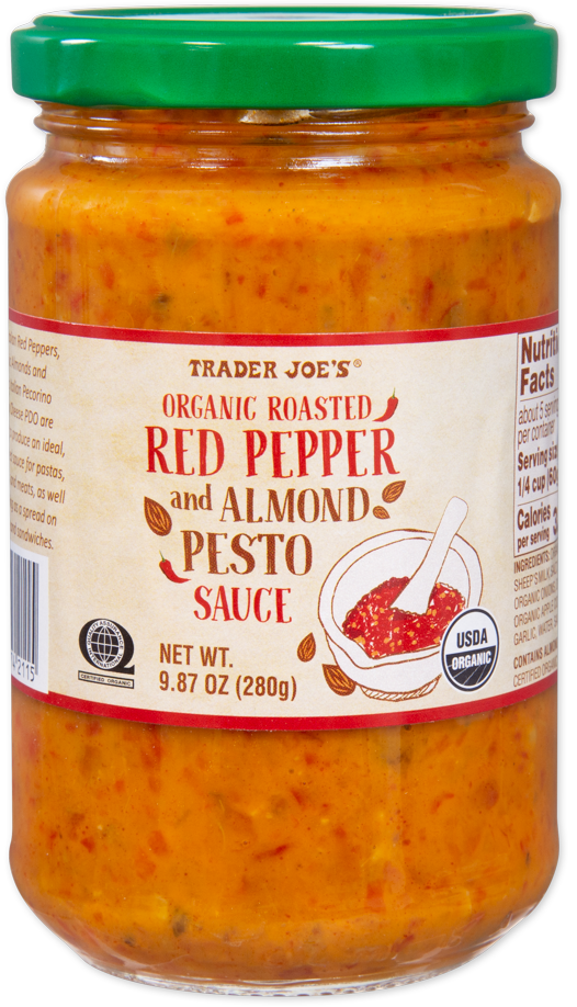 Organic Roasted Red Pepper and Almond Pesto Sauce