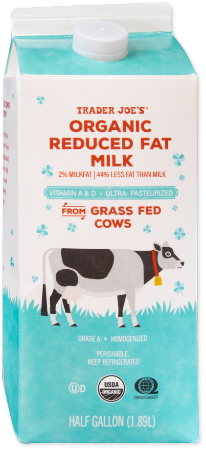 Organic Reduced Fat Milk from Grass Fed Cows