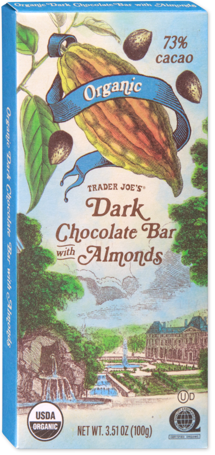 Organic Dark Chocolate Bar with Almonds